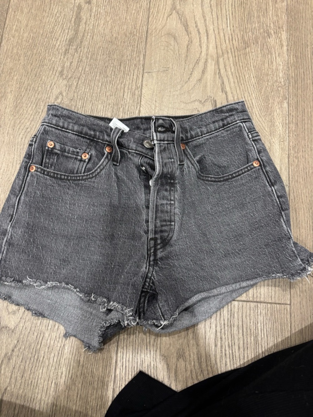 Levi's Women's Washed Gray High-Rise Denim Shorts